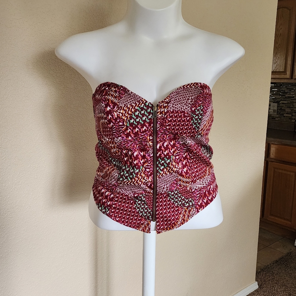 Red Camel Strapless Crop Top